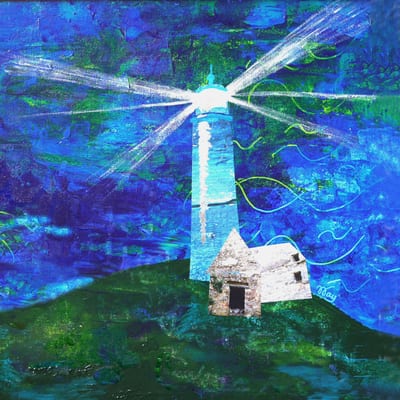 Schilderworkshop: Vuurtoren mixed media