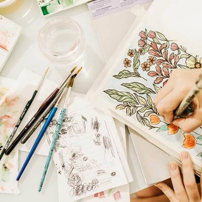Insecten en planten tekenen met inkt & aquarelverf