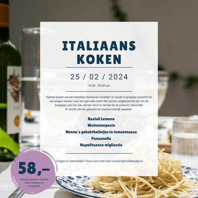 Italiaanse kookworkshop