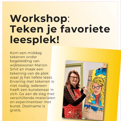 Tekenworkshop, gratis, Bibliotheek Overvecht