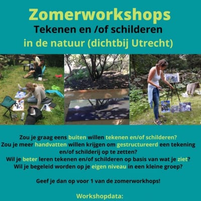Zomerworkshop buiten tekenen en schilderen Amelisweerd