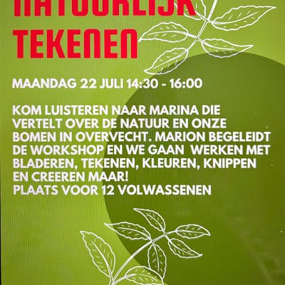 Workshop Natuurlijk Tekenen in de Bieb