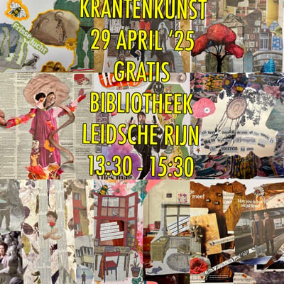 Workshop Krantenkunst in de Bieb LR