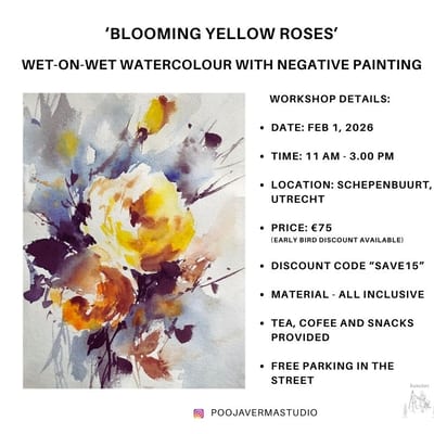 Blooming Yellow Roses - WaterColour Painting Workshop