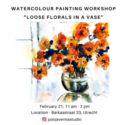 Watercolour Painting Workshop - Loose Florals in a Vase