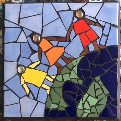 Mozaïekworkshop voor buiten