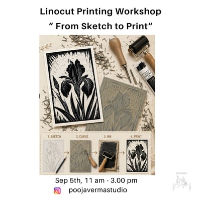 A Lino Print Workshop - From Sketch to Print